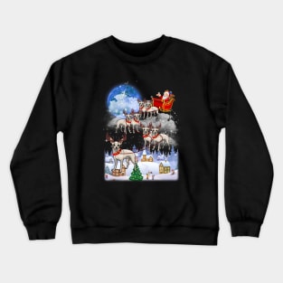 Santa Clause Drives Chihuahua Reindeer Sleigh Crewneck Sweatshirt